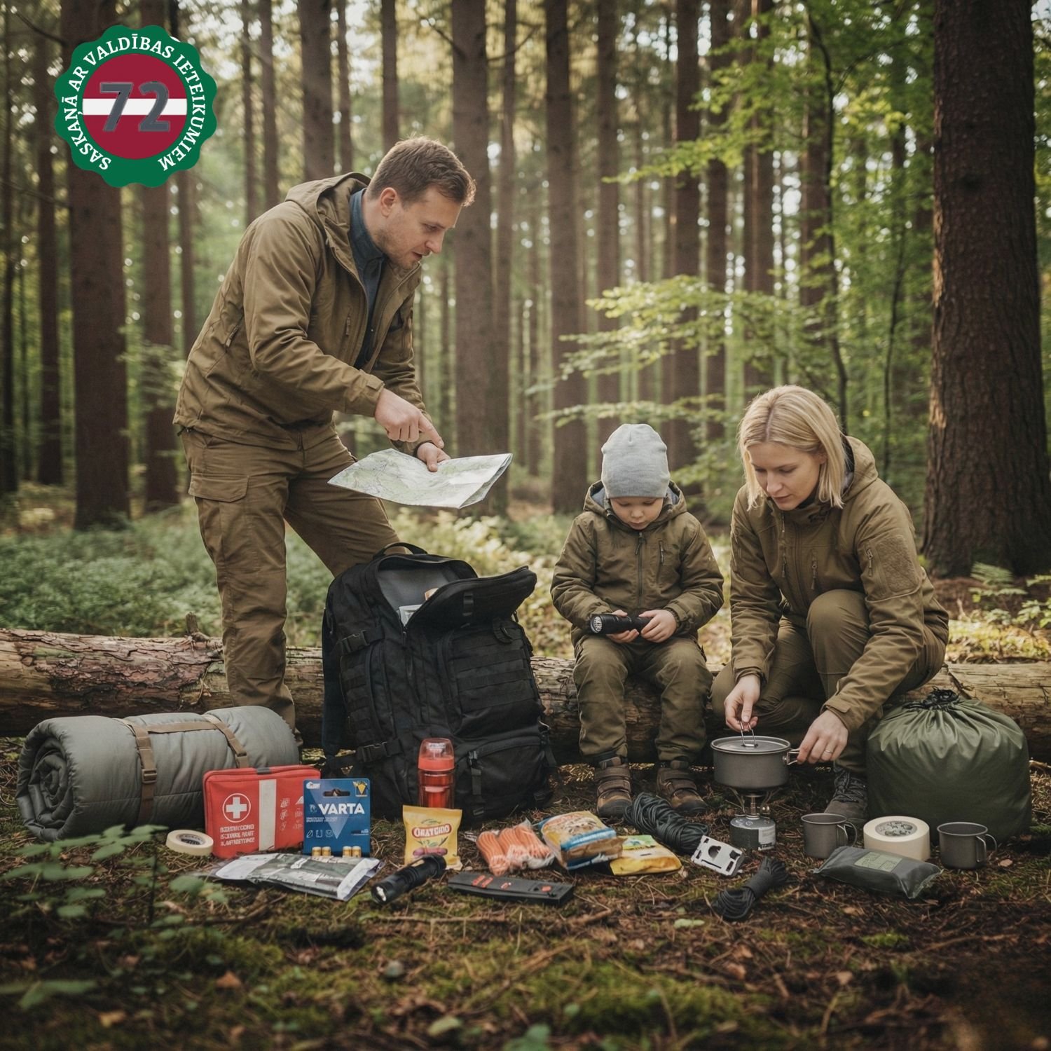 72h izdzīvošanas mugursoma ģimenei