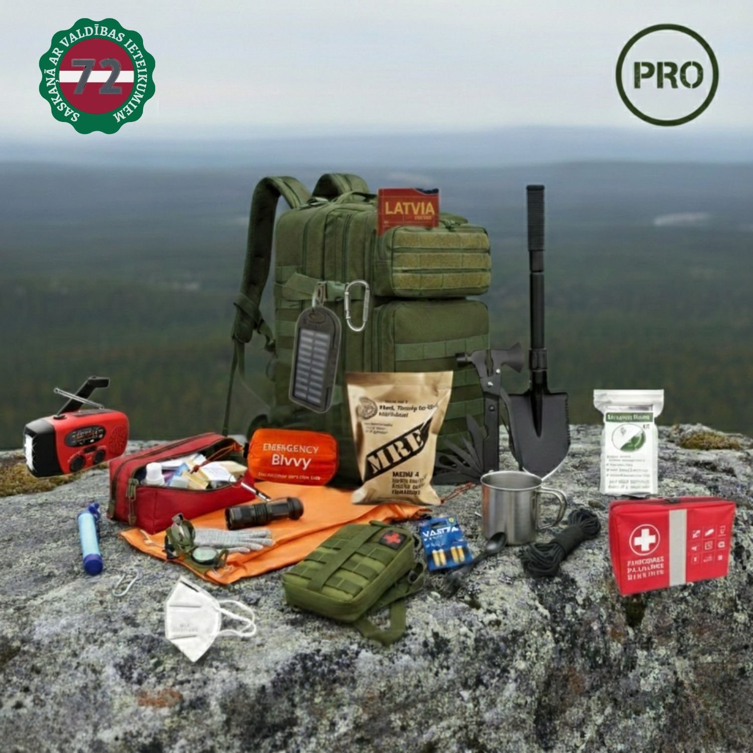 72 stundu izdzīvošanas mugursoma PRO